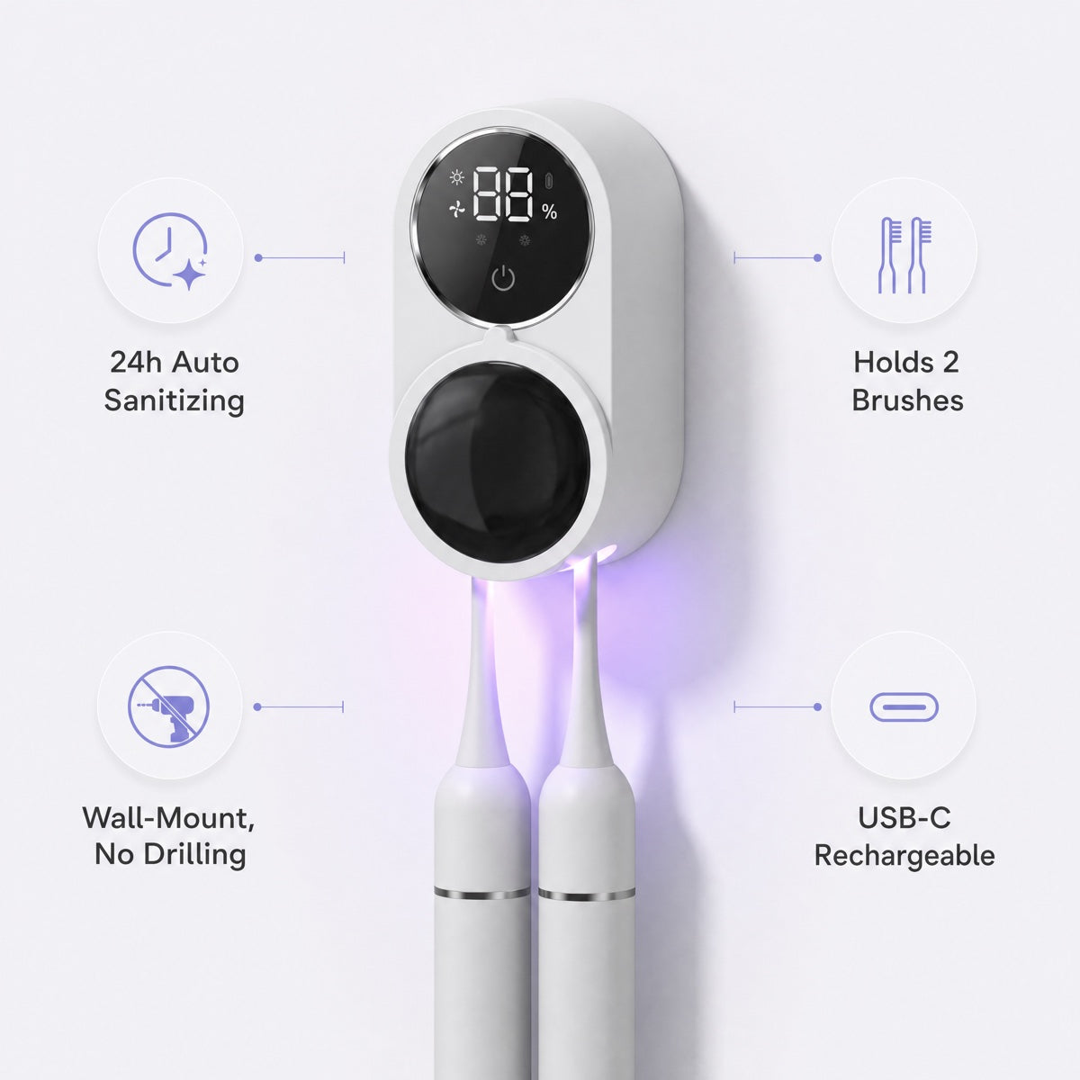 HYGEN™ Dual-Slot UV Toothbrush Sanitizer